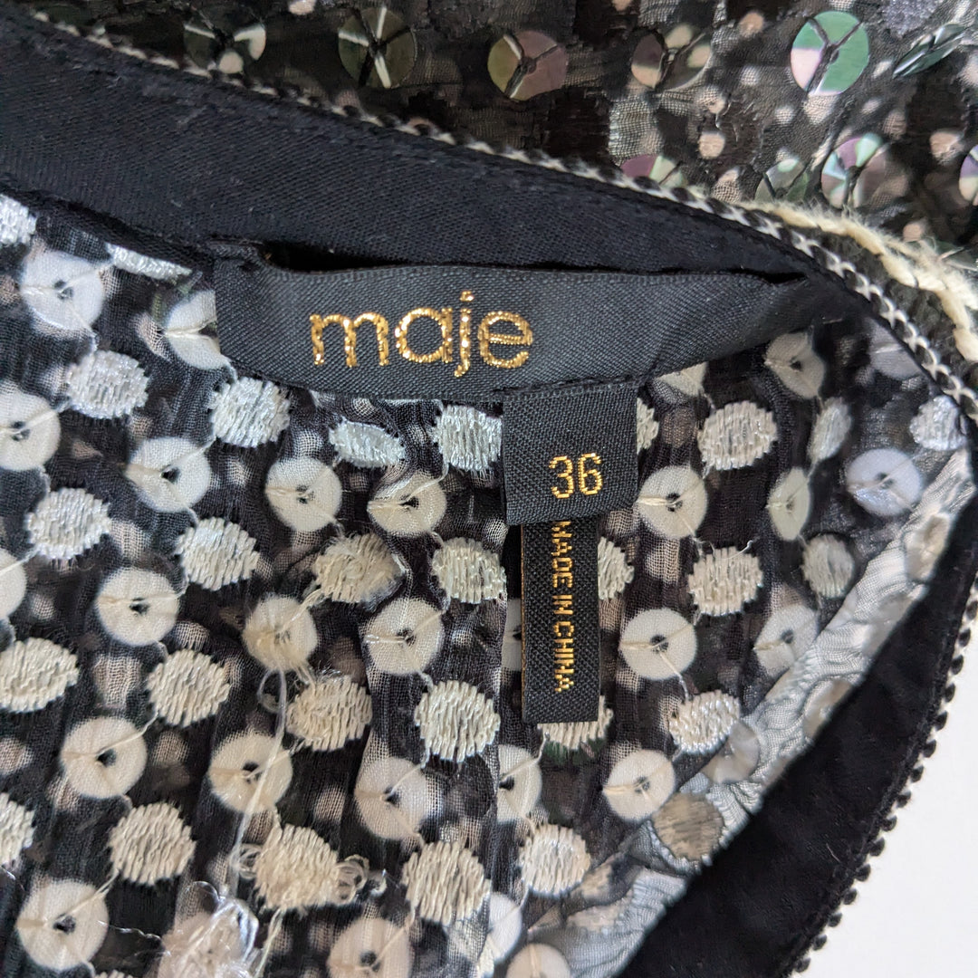 Maje Sequin Embellished Cocktail Dress Size 36/6