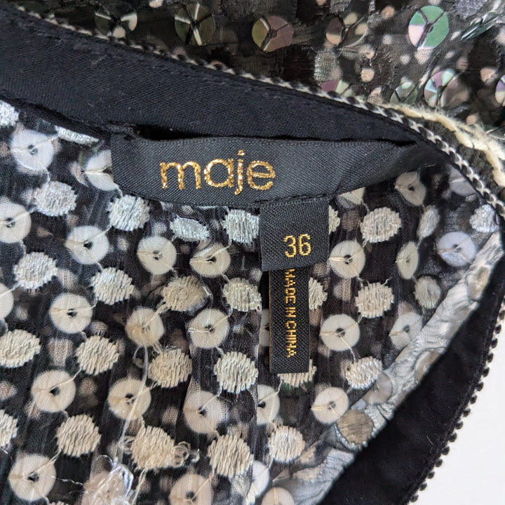 Maje Sequin Embellished Cocktail Dress Size 36/6
