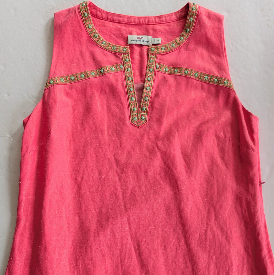 Vineyard Vines Linen Blend Sheath Dress Size 6