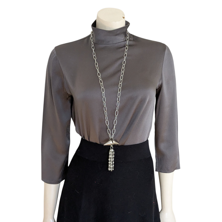 Vince Grey Silk Blouse Size XS