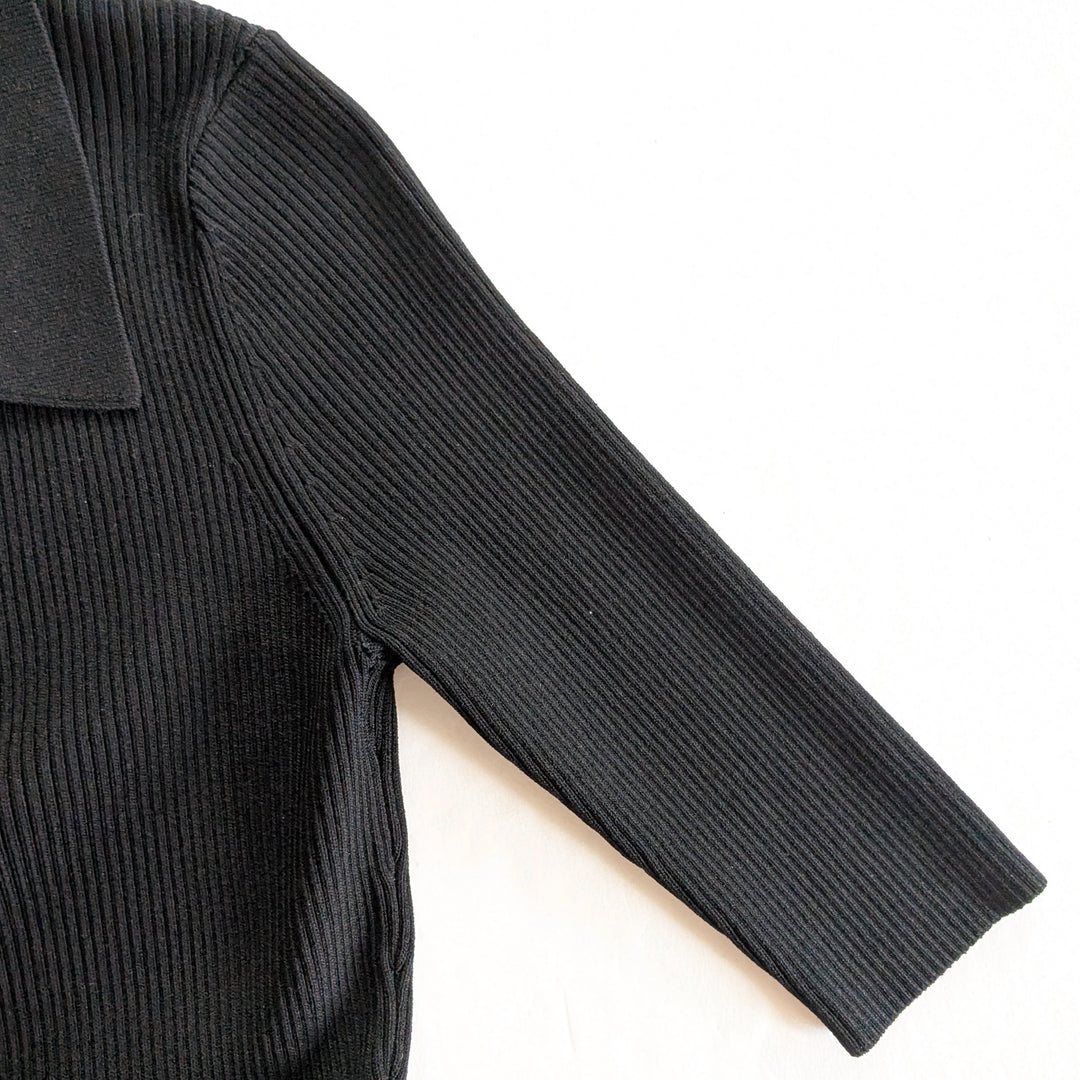 Maje Polo Collar Ribbed Knit Dress Size 36