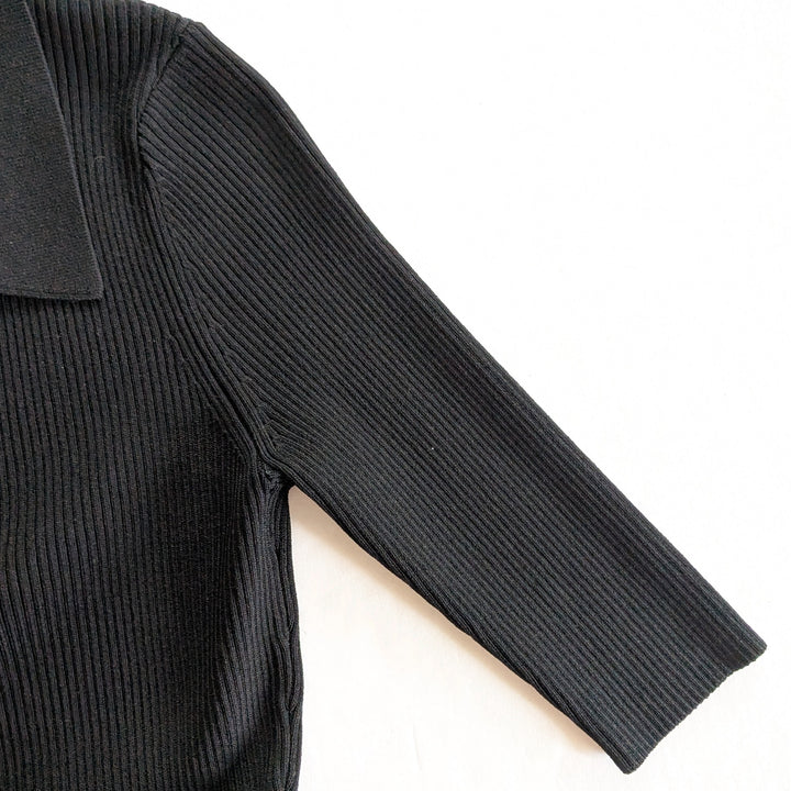 Maje Polo Collar Ribbed Knit Dress Size 36