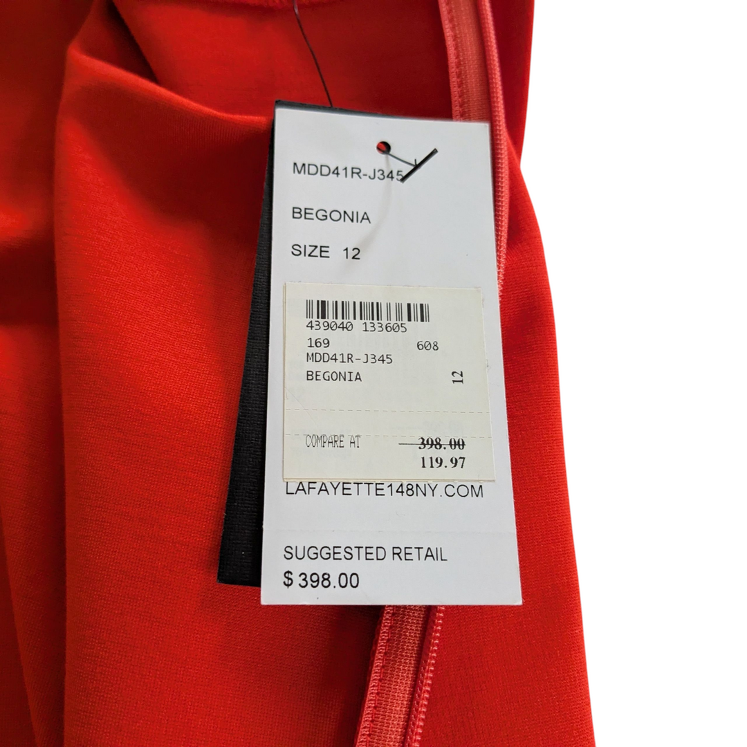 Lafayette 148 Orange Sheath Dress Size 12 NWT