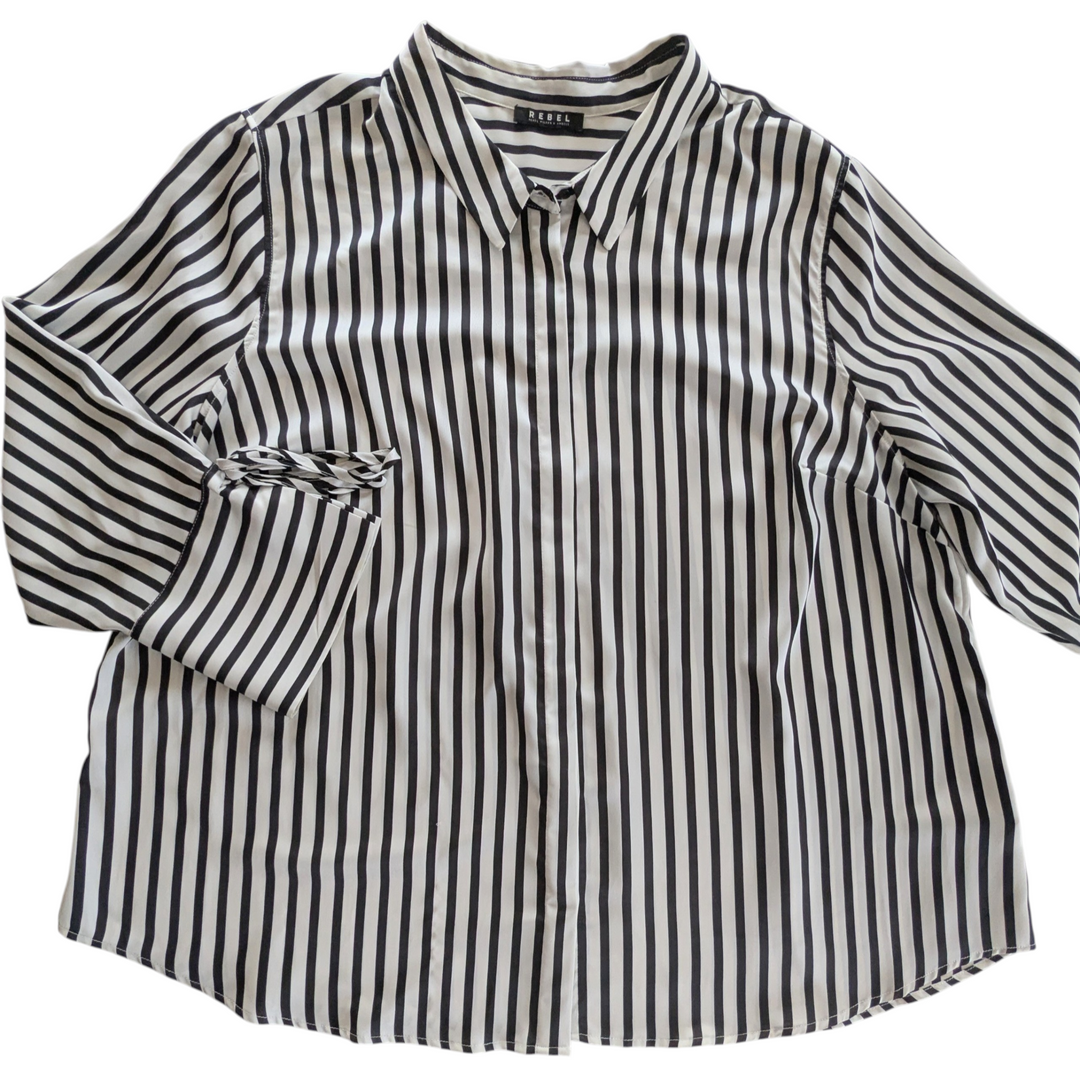 Rebel Striped Button Up Shirt Size 3X