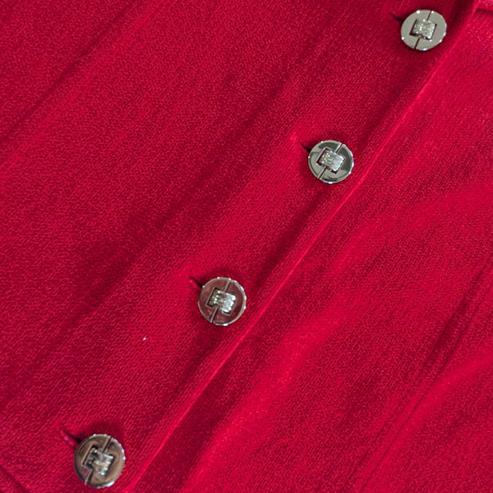 St John Red Knit Blazer Size 14