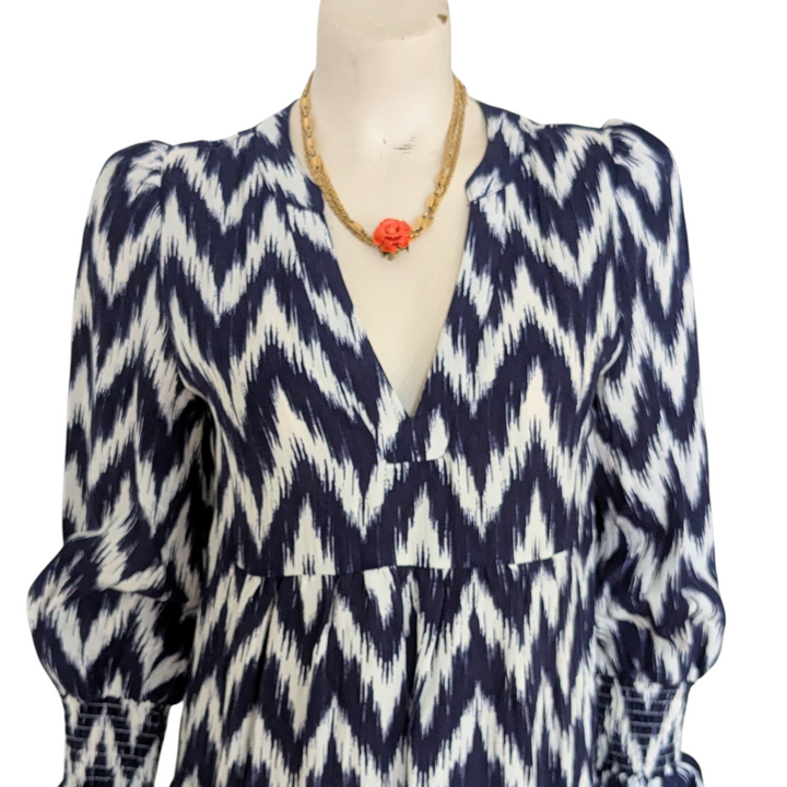 Tuckernuck Pomander Place Navy Ikat Kenzo Dress Size XS