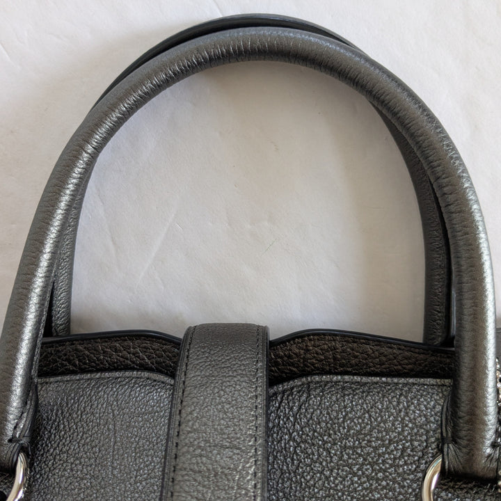 Coach Mercer Silver Leather Convertible Satchel 59987