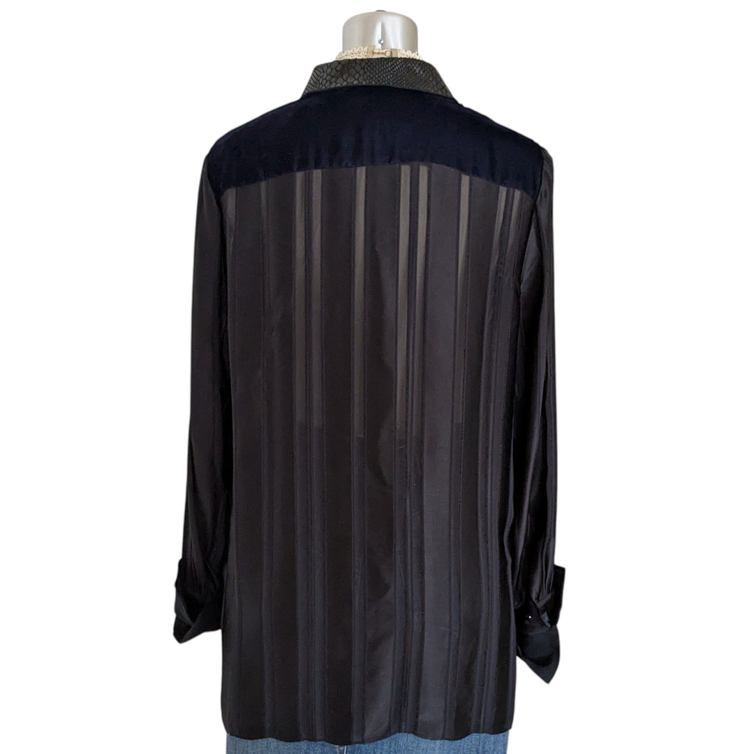 Elie Tahari Martha Burn Out Velvet Tunic Size XL