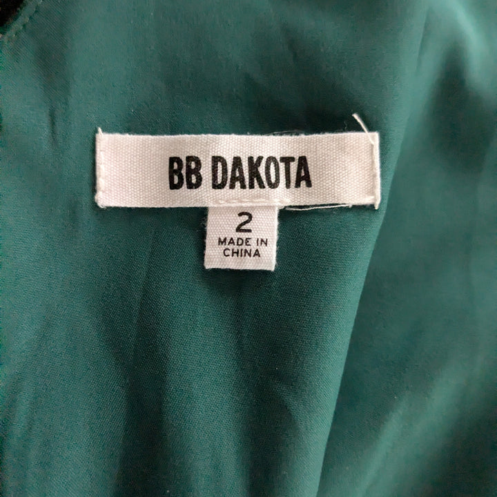 BB Dakota Green Velvet Jumpsuit Size 2