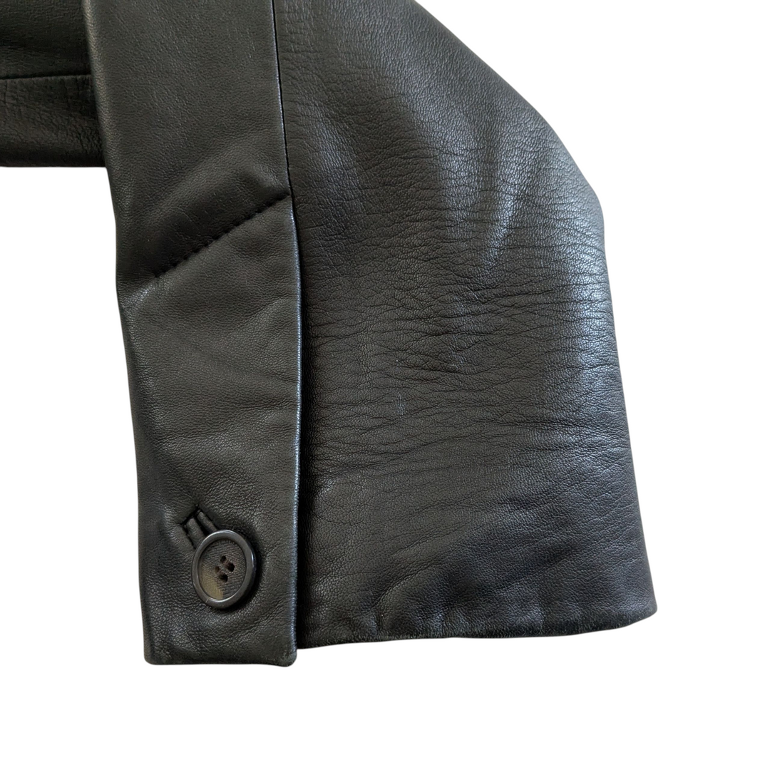 Cole Haan Leather Coat Size Small