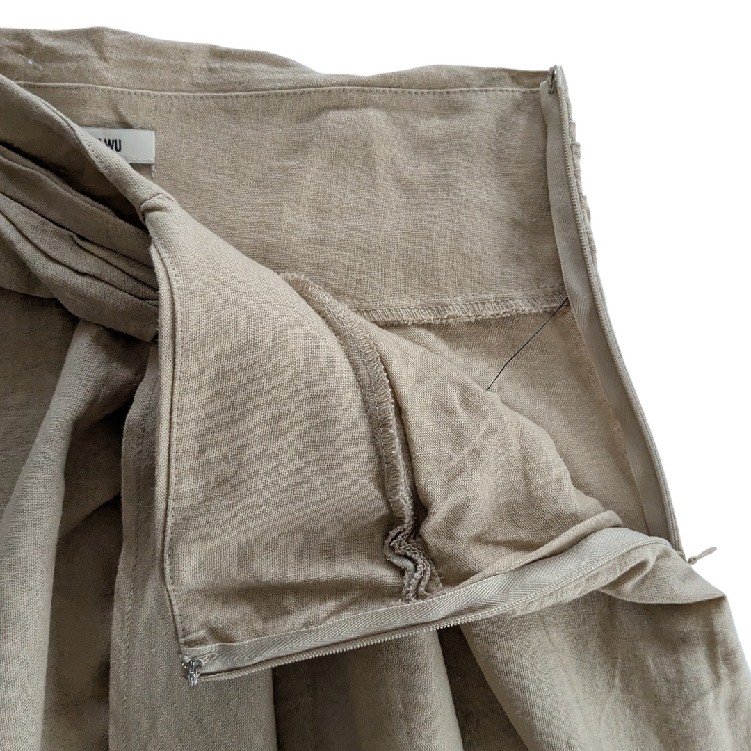 Jason Wu Linen Faux Wrap Midi Skirt Size 6