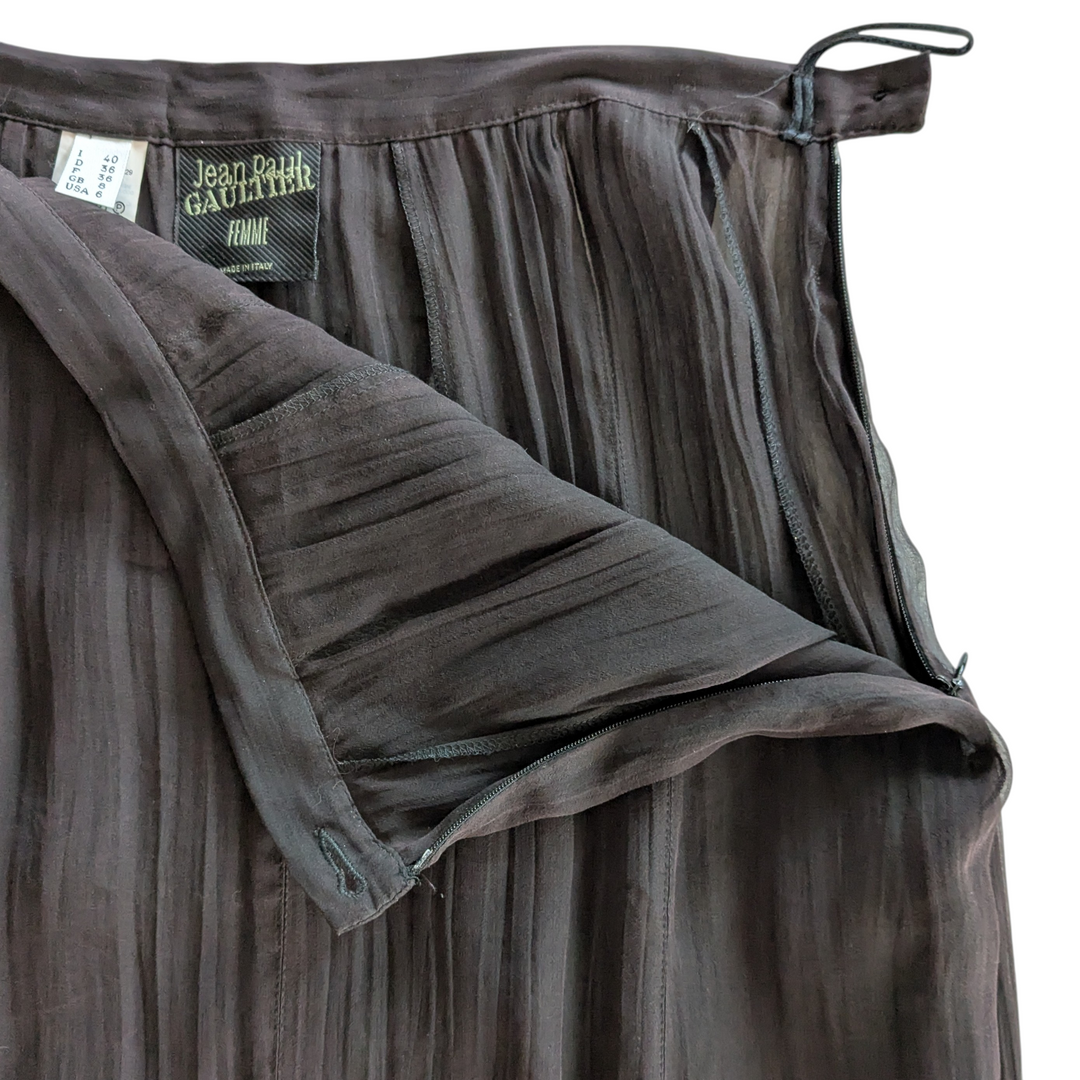 Jean Paul Gautier Sheer Silk Maxi Skirt