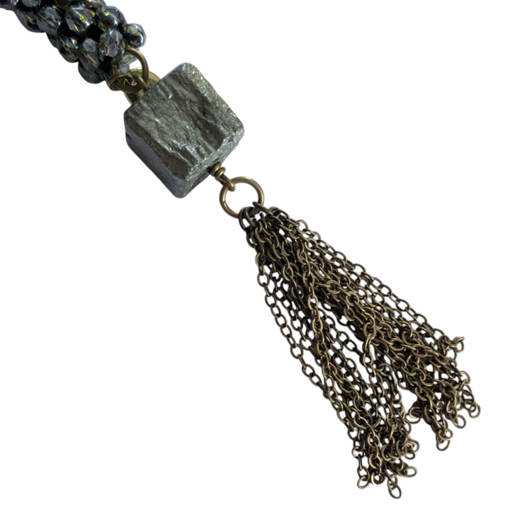 Beaded Tassel Lariat Necklace