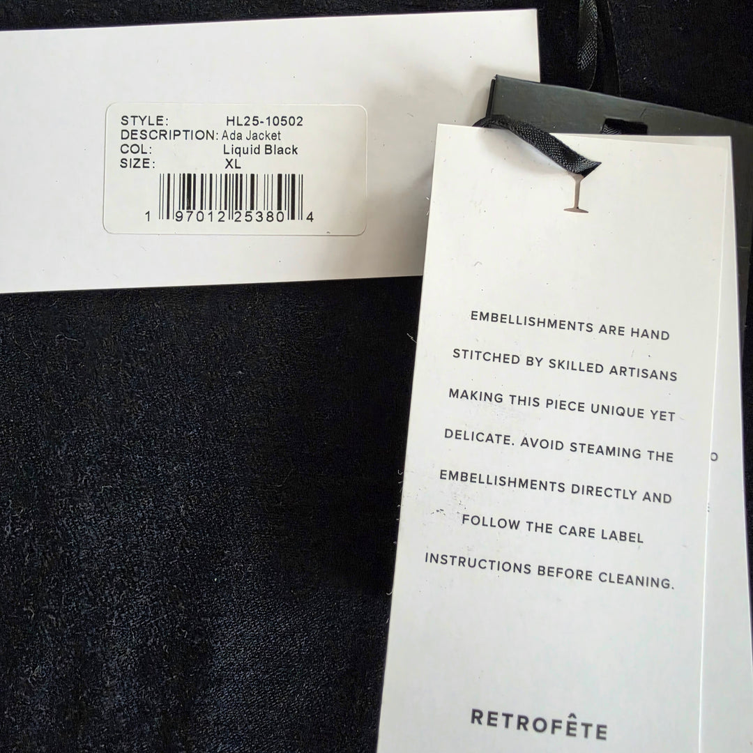 Retrofete Ada Coated Denim Jacket Size XL NWT