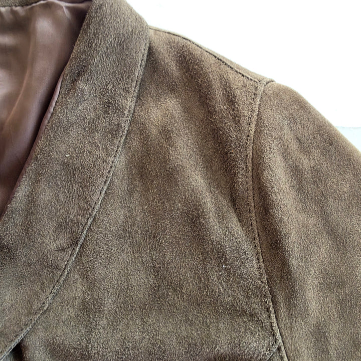 Eileen Fisher Green Suede Jacket Size LP