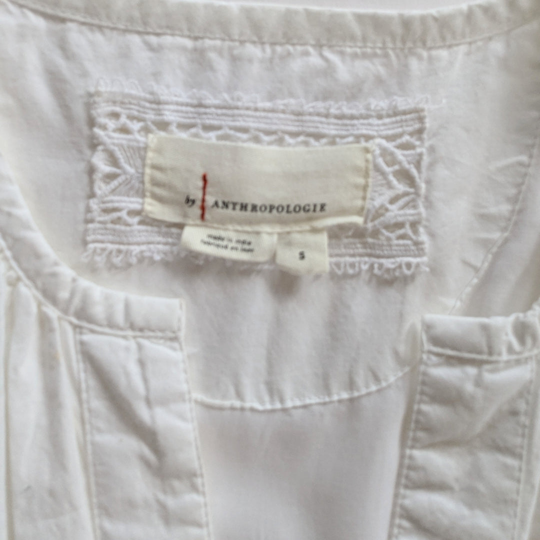By Anthropologie White Somerset Dress Size Small