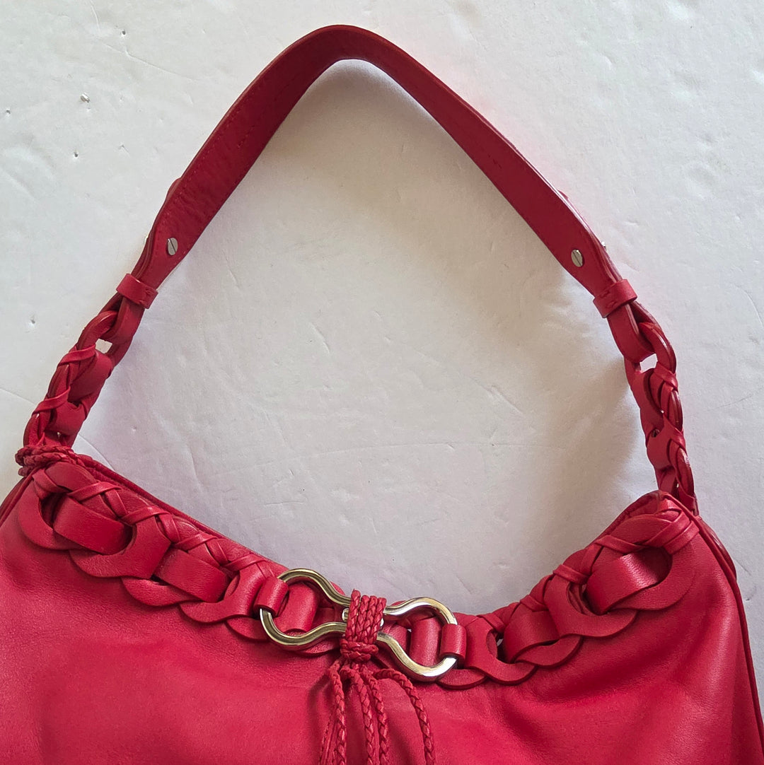 Cole Haan Red Leather Hobo Bag