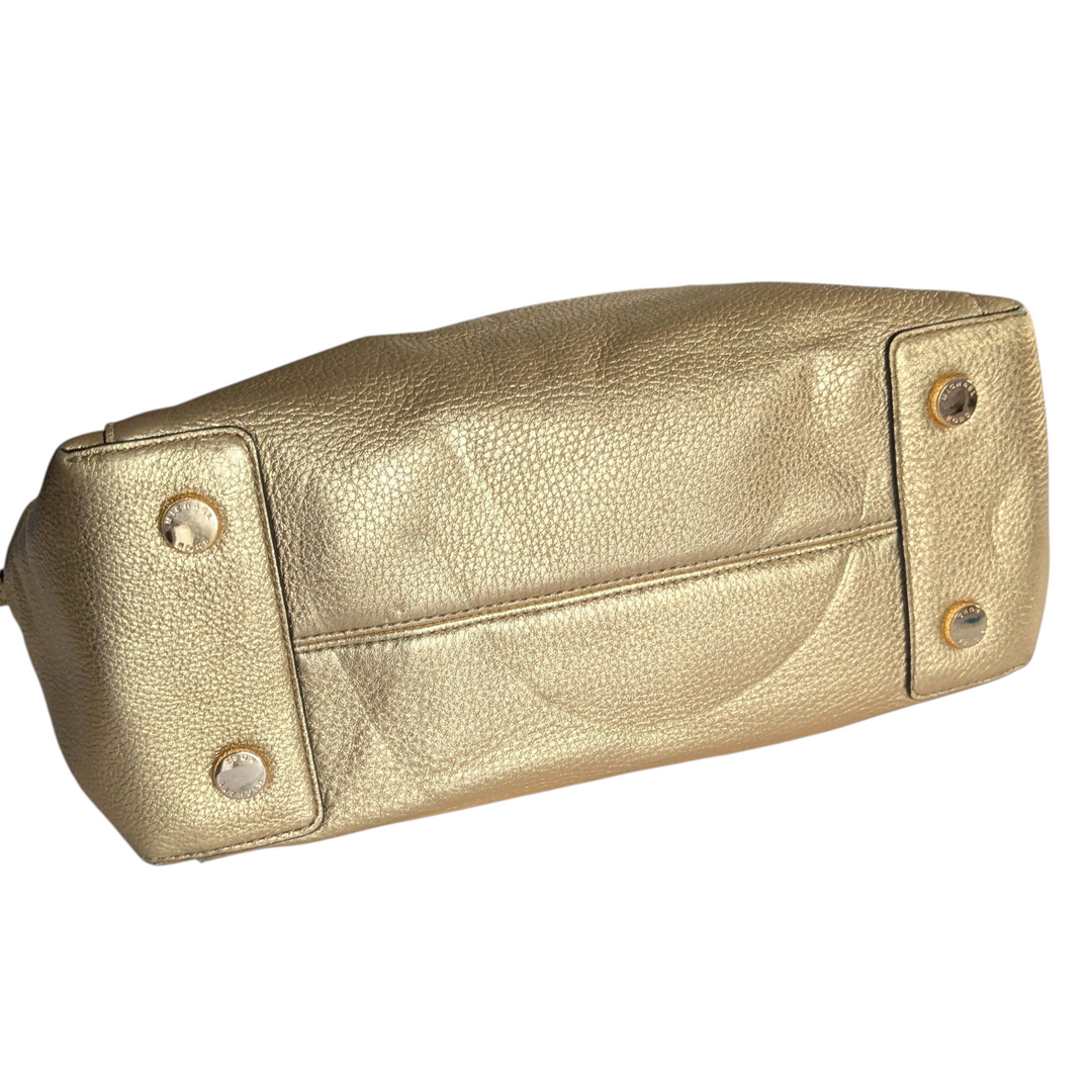Michael Kors Riley Gold Leather Satchel