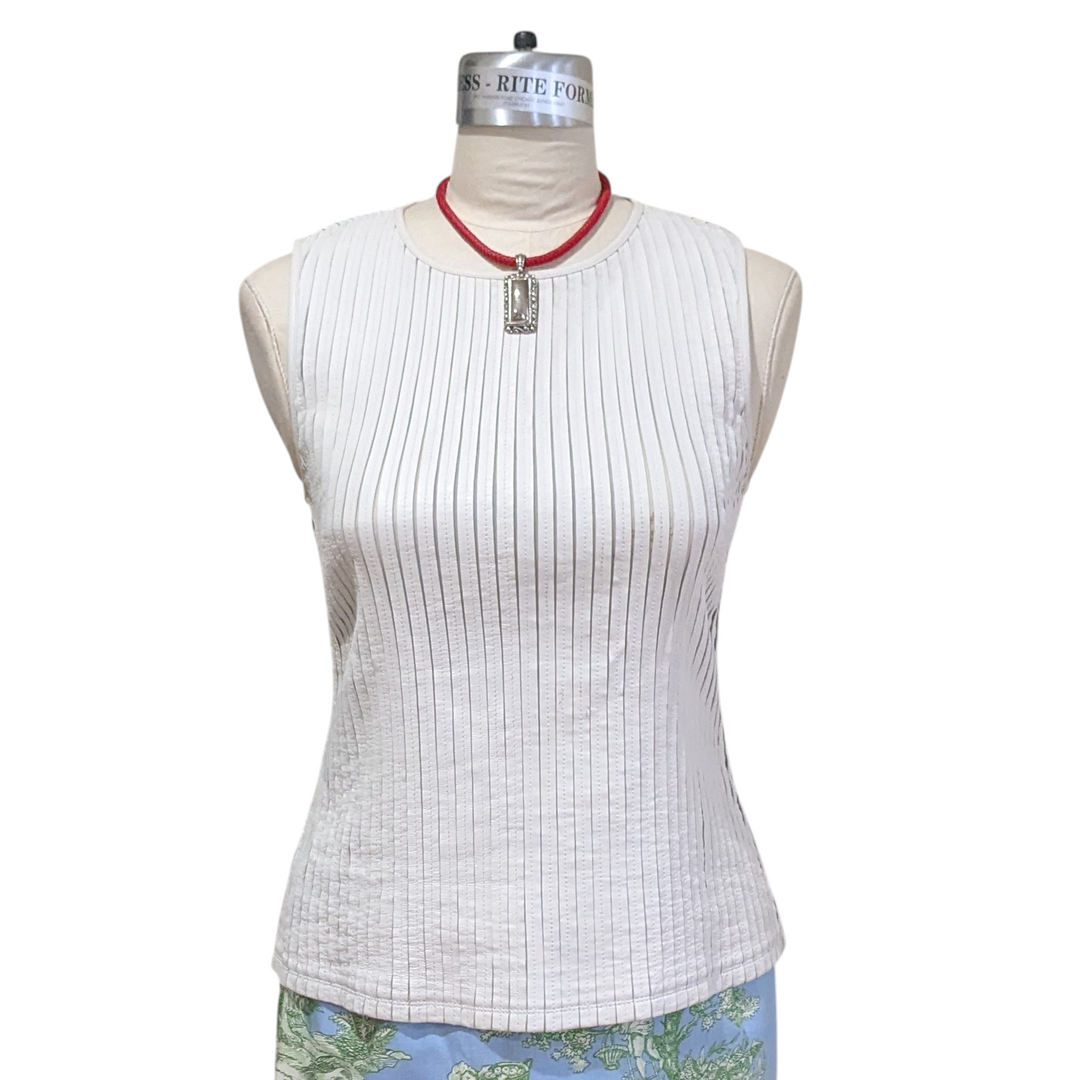 Ecru Leather Top Size Medium