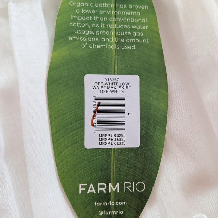 FARM Rio White Eyelet Maxi Skirt Size Large
