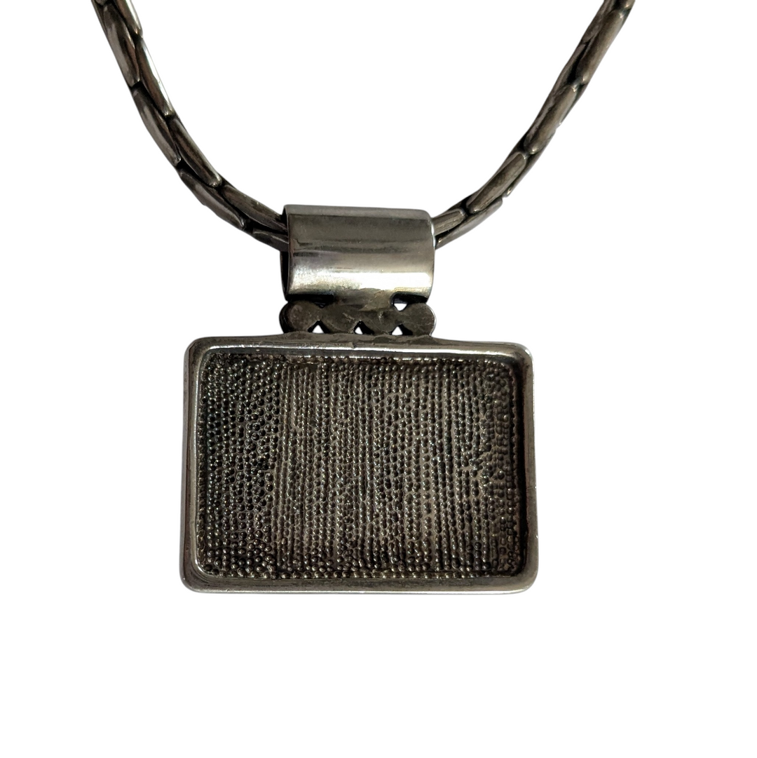 Blue Enamel Pendant Necklace