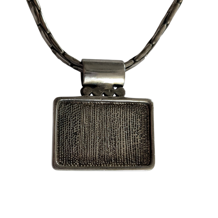 Blue Enamel Pendant Necklace