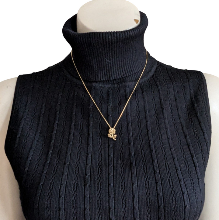 14K Italian Gold Flower Necklace