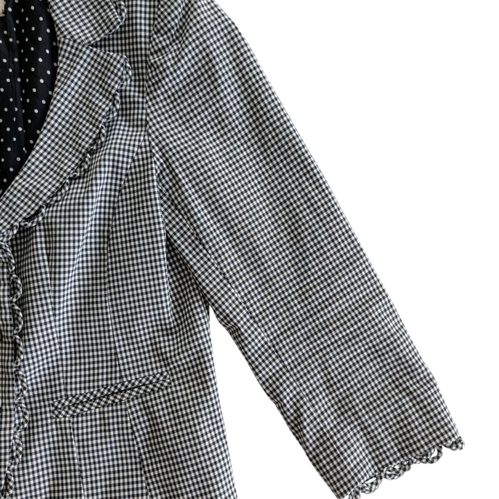 Nanette Lepore Gingham Check Blazer Size 4