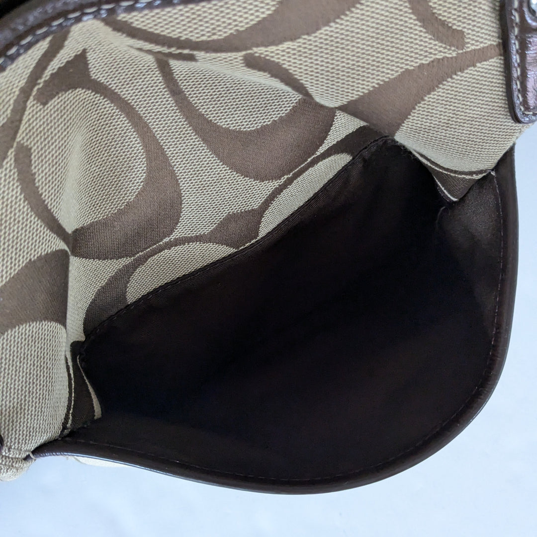 Coach Leah Signature Logo Canvas Tote