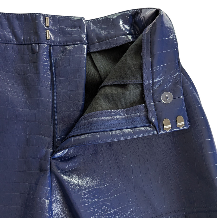 The Noli Shop Faux Croc Shorts Blue and Black Size 4