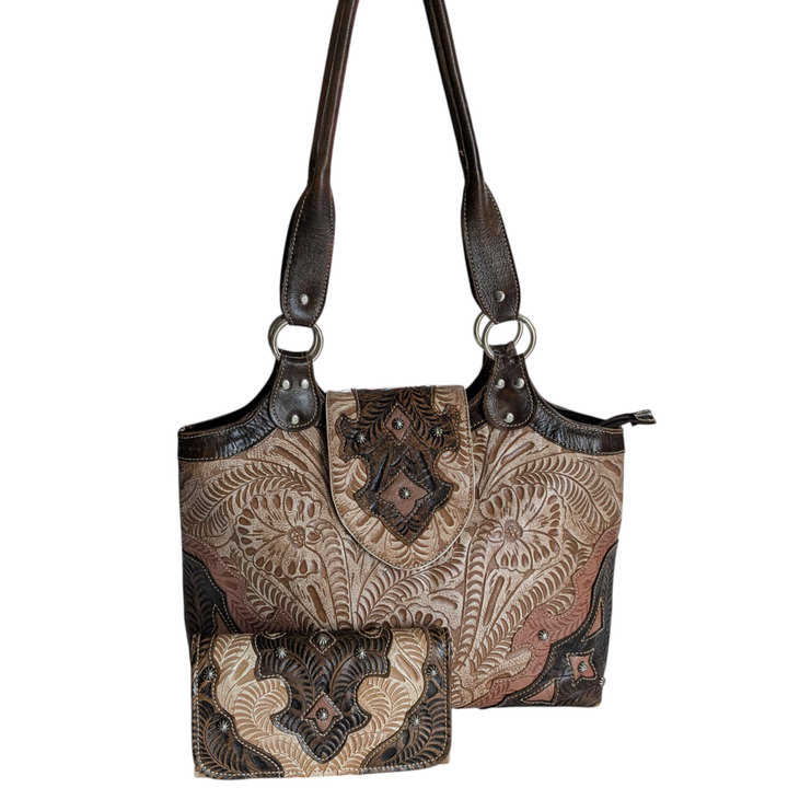 American West Shoulder Bag and Wallet Set