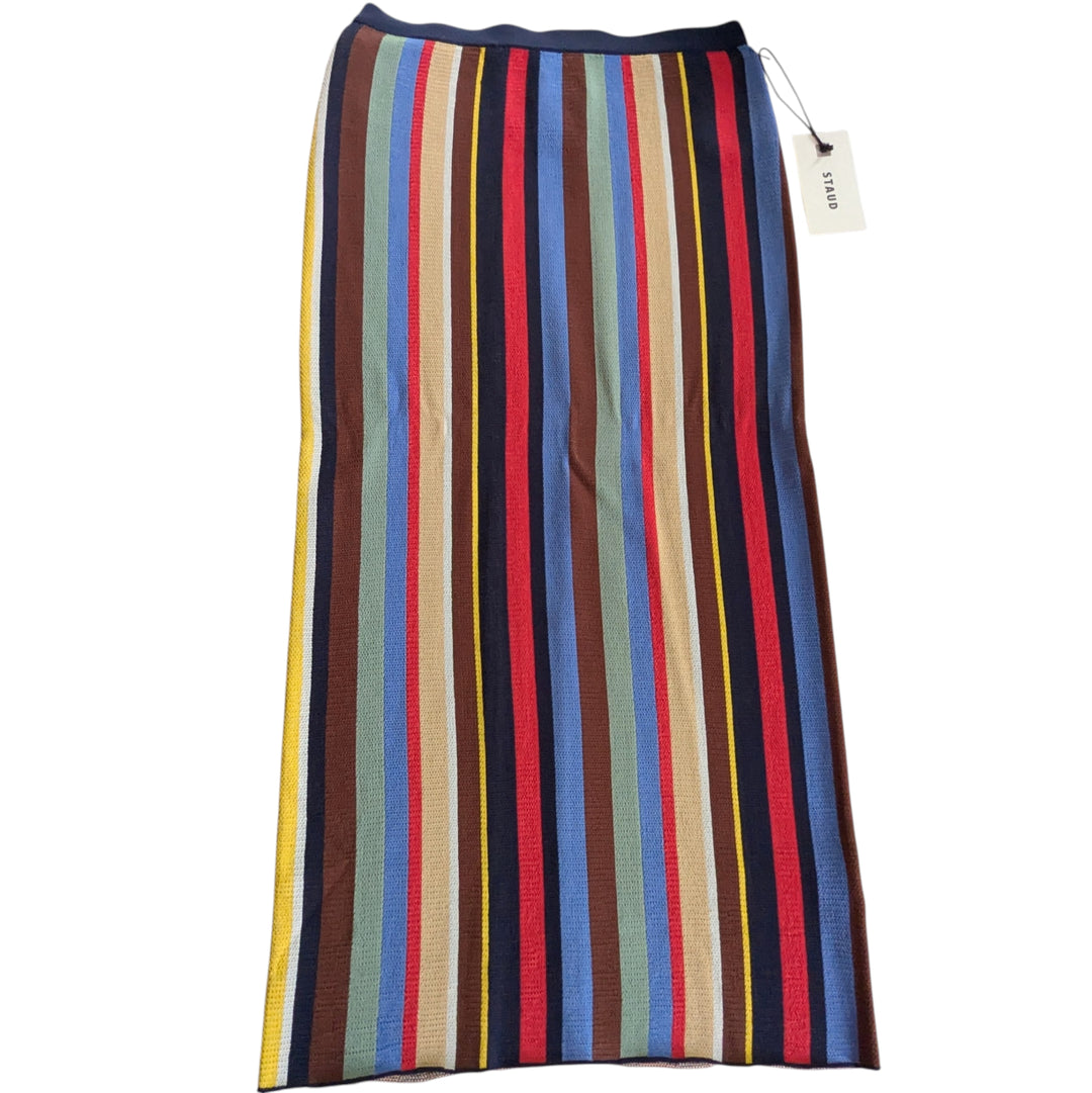 STAUD Striped Knit Midi Skirt Size Medium NWT