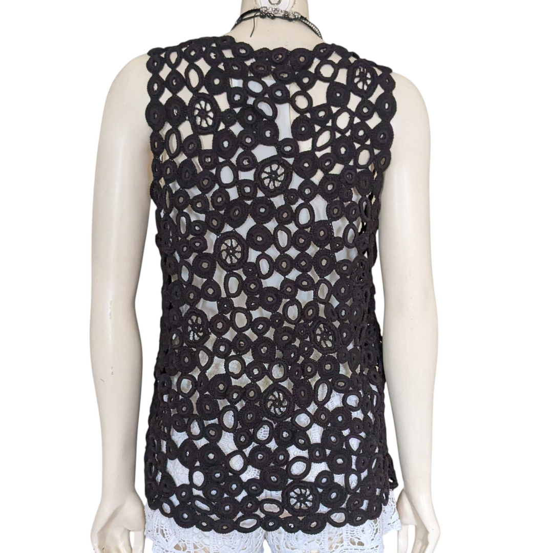 Vivienne Tam Crocheted Open Vest
