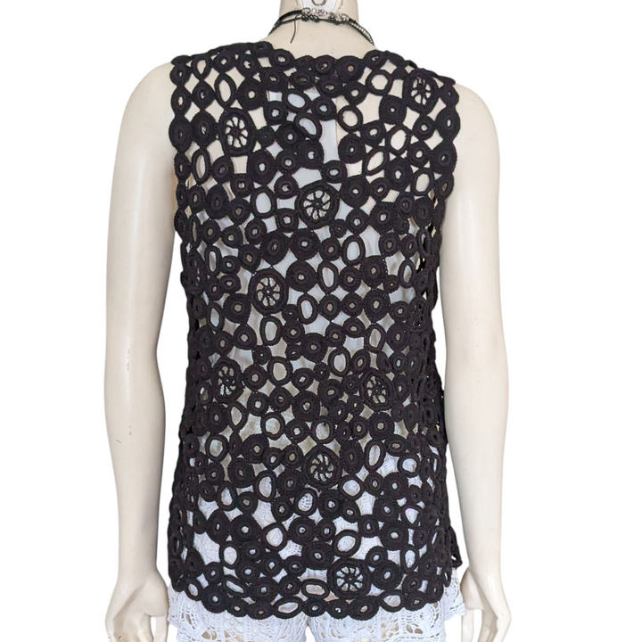 Vivienne Tam Crocheted Open Vest