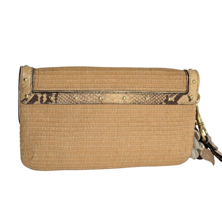 Coach Straw Envelope Clutch Wristlet