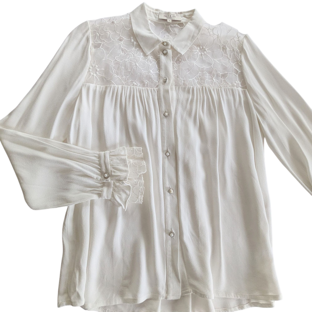 Paul & Joe Paris White Blouse Size 4
