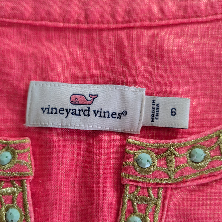 Vineyard Vines Linen Blend Sheath Dress Size 6