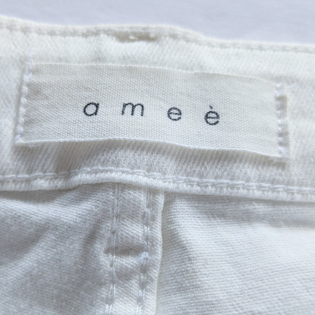 Amee White Embroidered Jeans Size XL