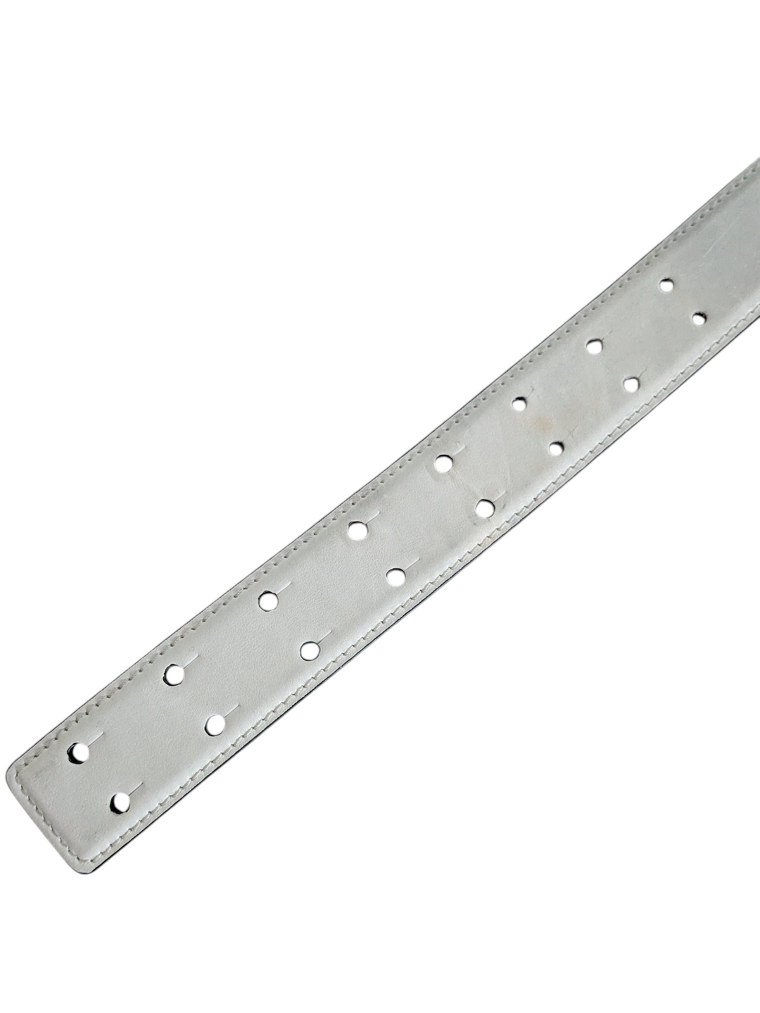 Moschino White Leather Logo Belt