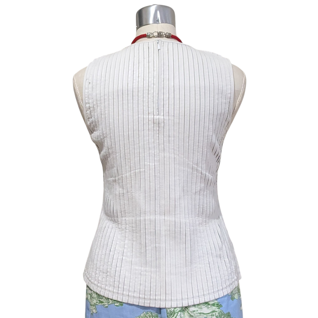 Ecru Leather Top Size Medium