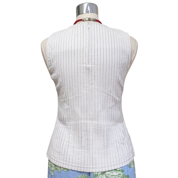 Ecru Leather Top Size Medium