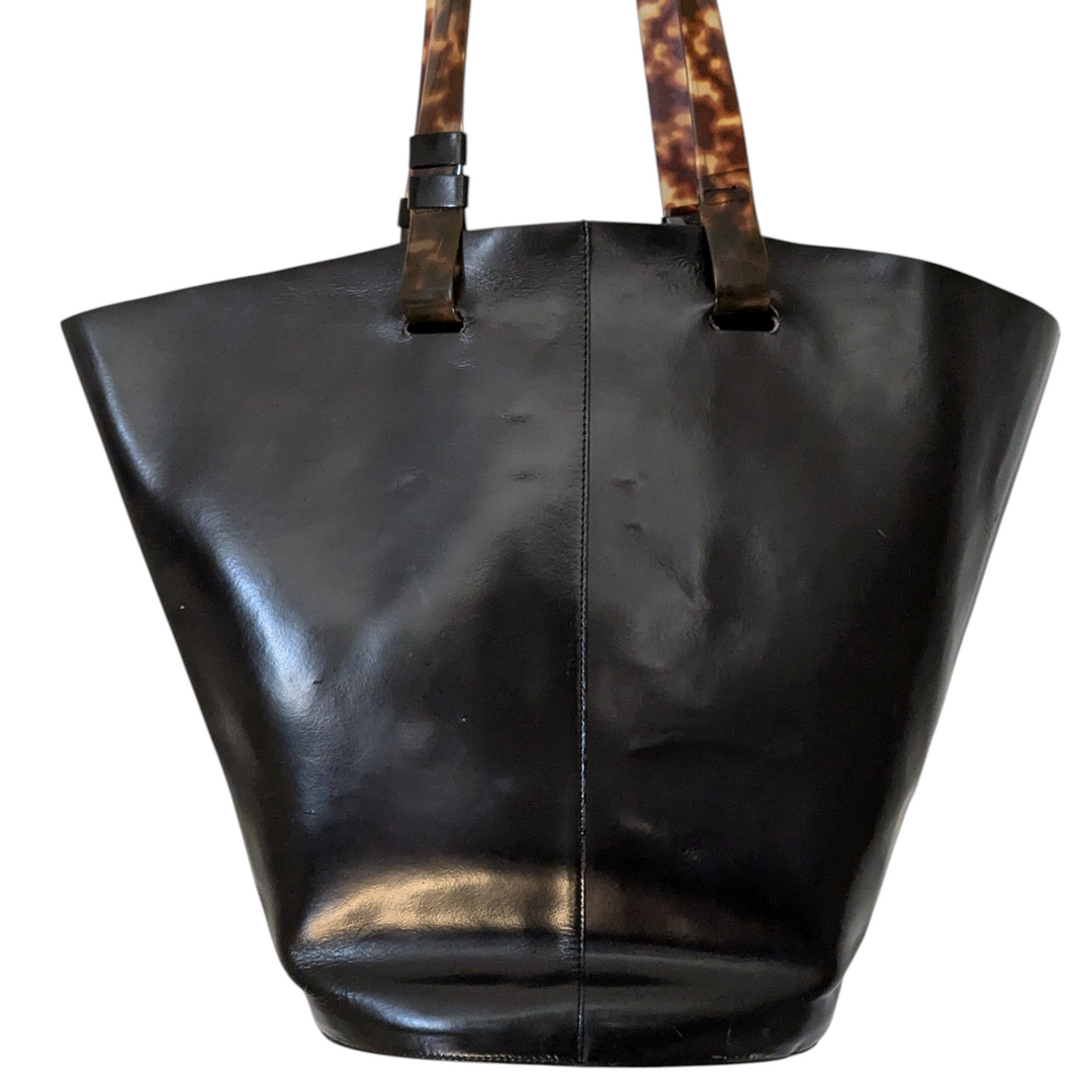 Furla Black Leather Tote Bag