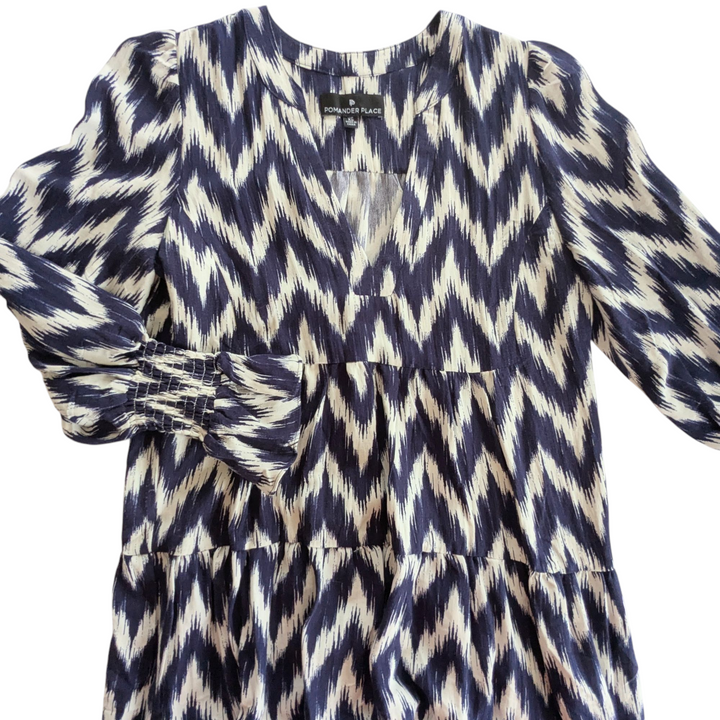 Tuckernuck Pomander Place Navy Ikat Kenzo Dress Size XS