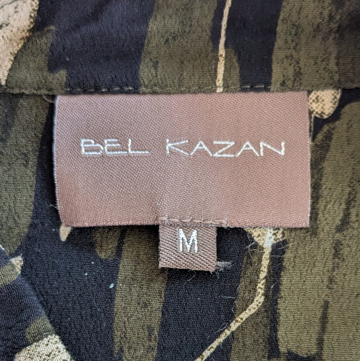 Bel Kazan Olive Print Blouse Size Medium
