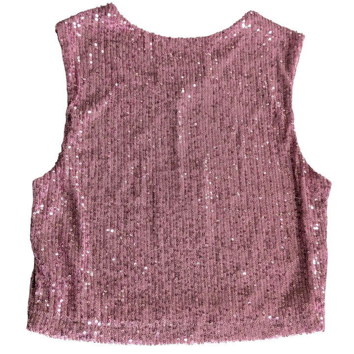 The Noli Shop Pink Sequin Top Size Small