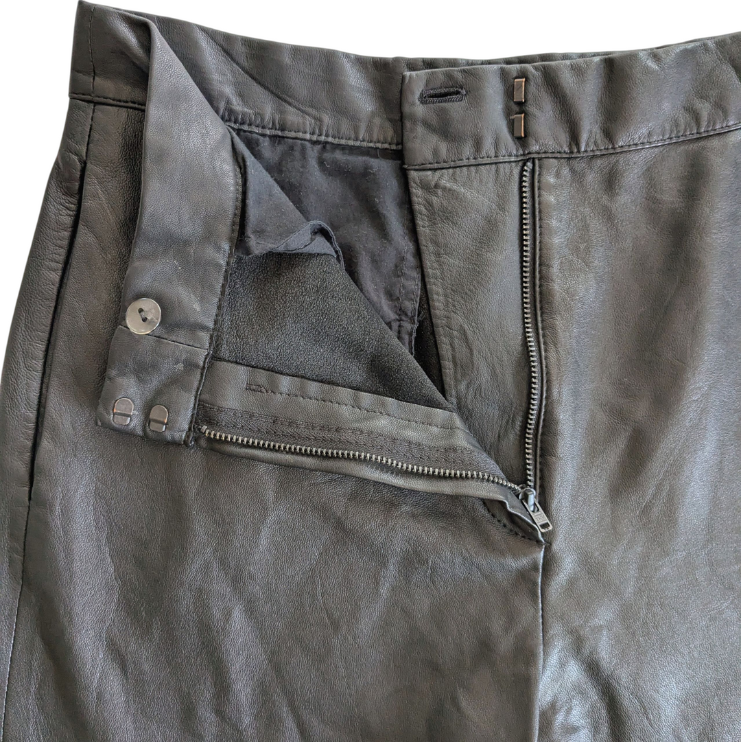 COS Cropped Pants in Black Leather Size 8