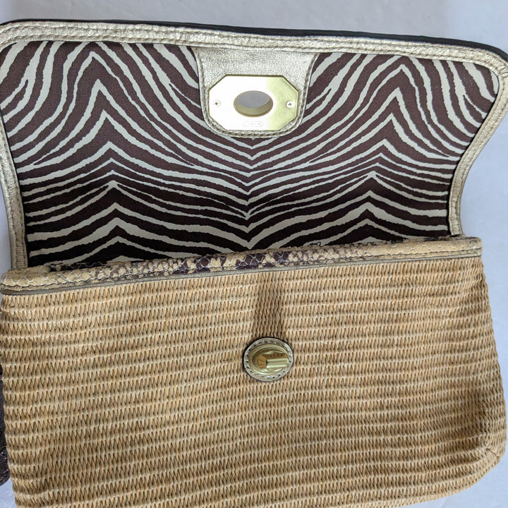 Coach Straw Envelope Clutch Wristlet