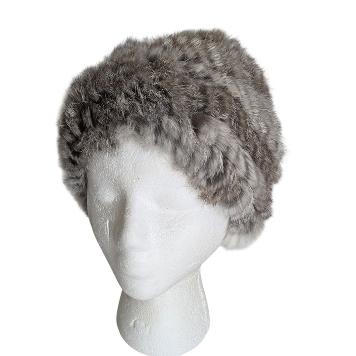Grey Rabbit Fur Hat