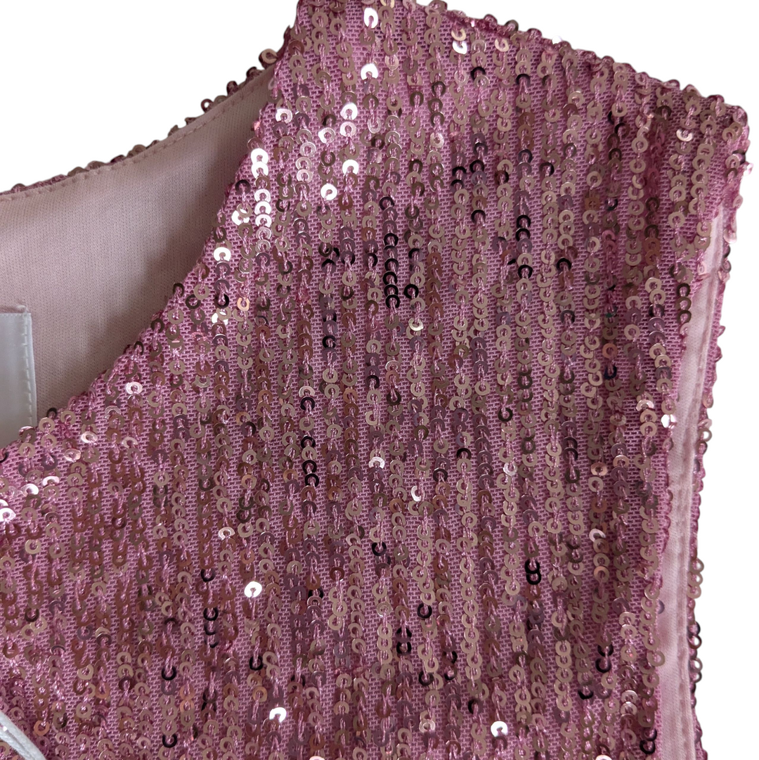 The Noli Shop Pink Sequin Top Size Small