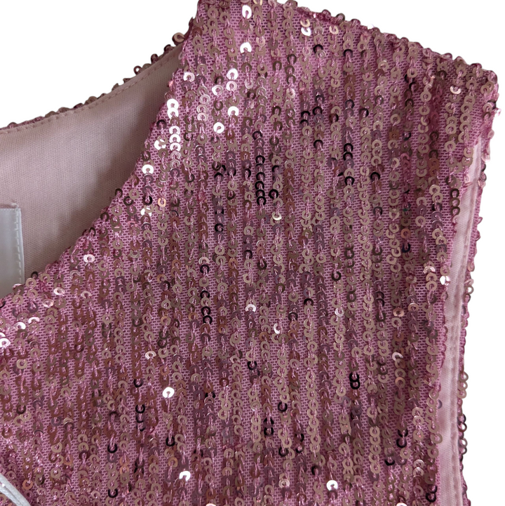 The Noli Shop Pink Sequin Top Size Small